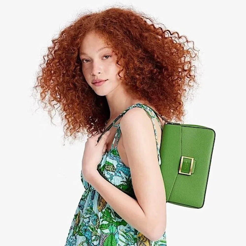 Kate Spade New York Katy Textured Leather Medium Shoulder Bag In Green